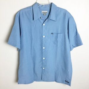 Quicksilver Dead-Stock Light Blue Button Down Shirt Summer Size M Mens